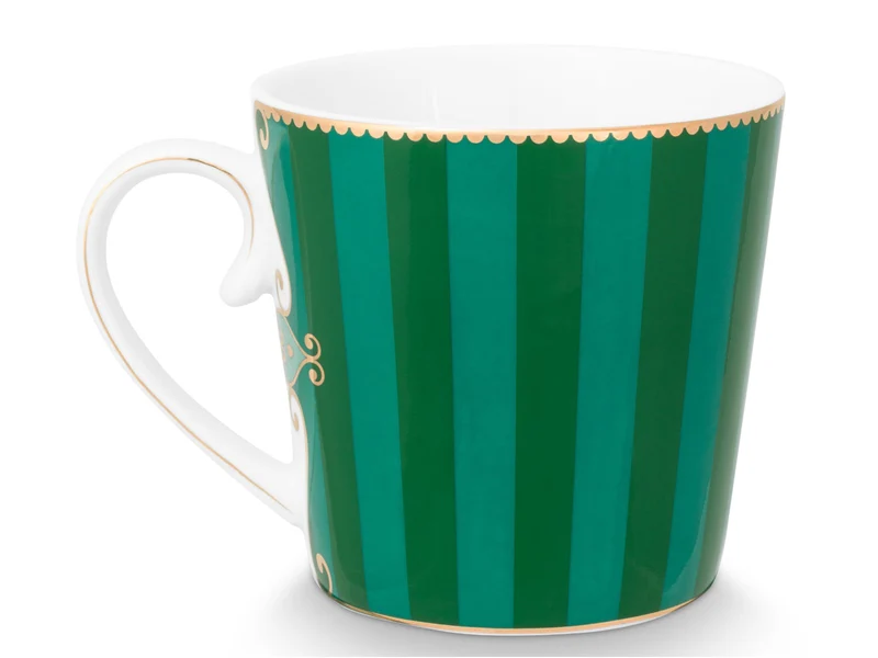 PIP STUDIO Love Birds Medallion Stripes Emerald-Green Teeset für eine Person 0,3l