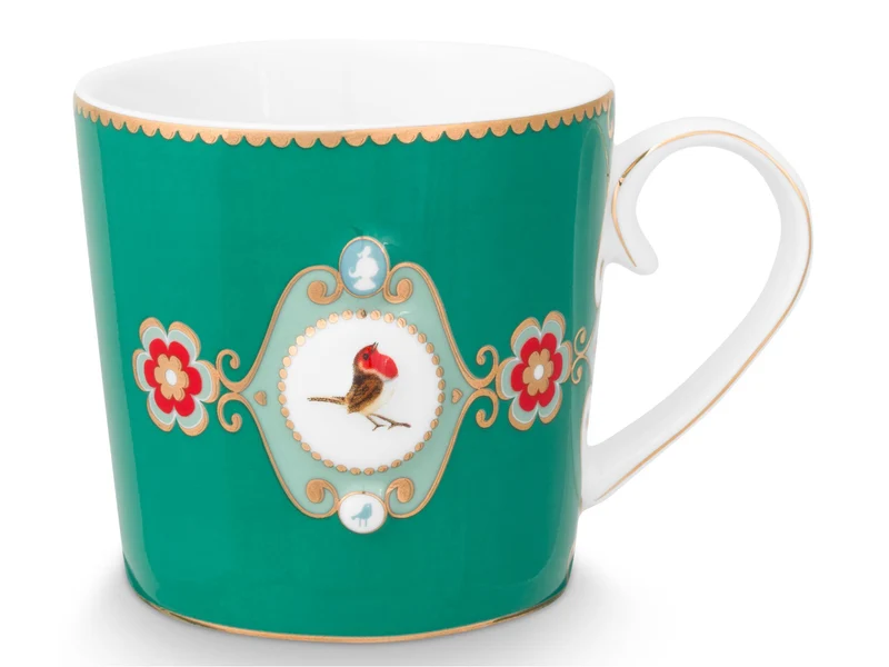PIP STUDIO Love Birds Medallion Emerald Henkelbecher Small 0,15l Set2