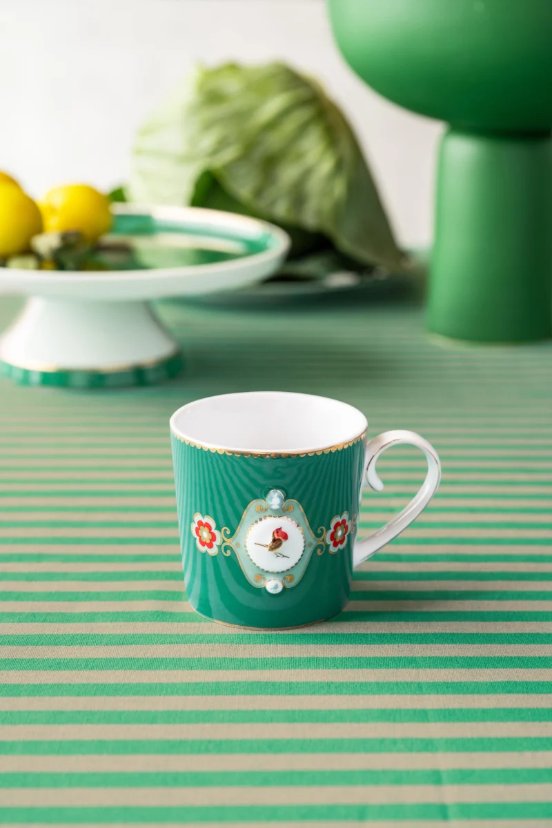 PIP STUDIO Love Birds Medallion Emerald Henkelbecher Small 0,15l Set2