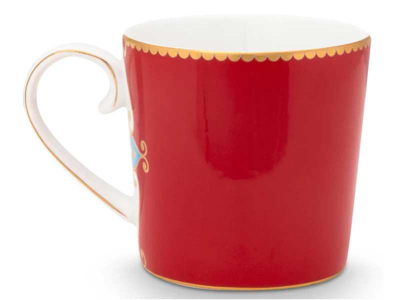 PIP STUDIO Love Birds Medallion Red Henkelbecher Small 0,15l Set2