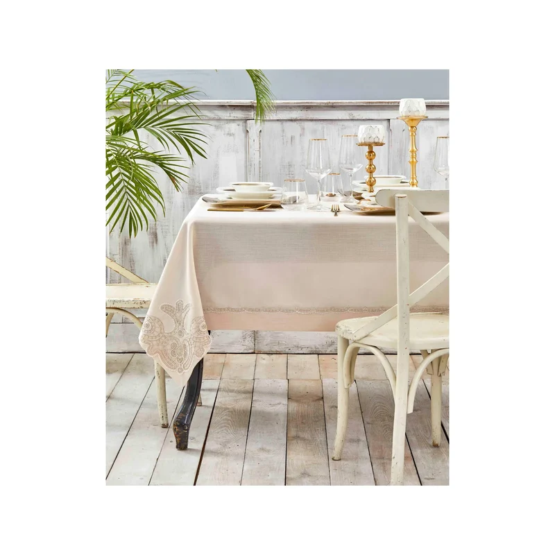 Karaca Home Ades Beige französische Spitzendecke 160 x 240