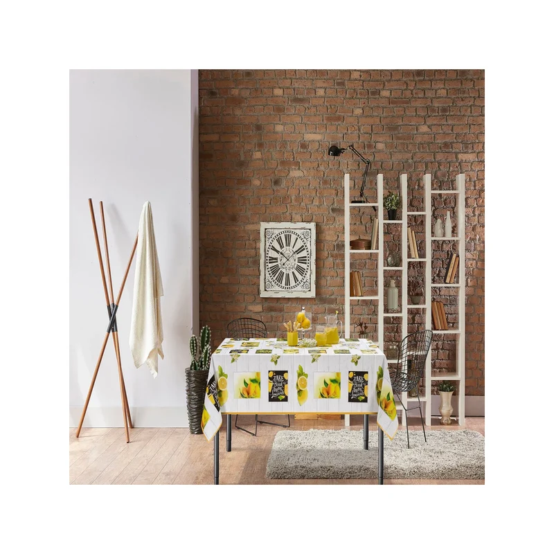 Sarah Anderson Lemon (Zitrone) abwischbare Tischdecke 140x140 cm