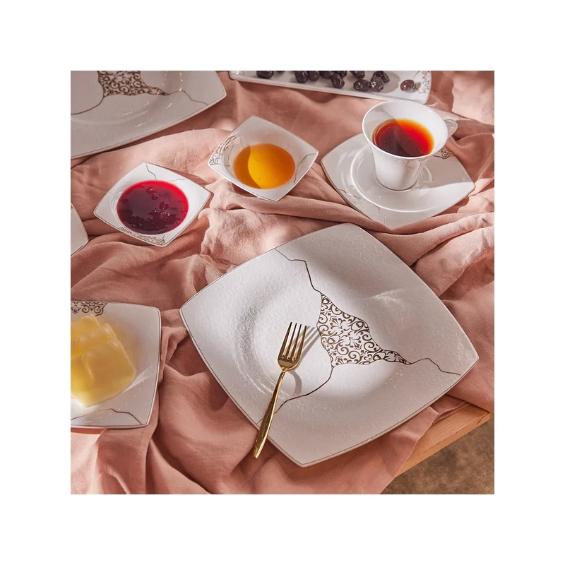 Karaca Fine Pearl Era 26-teiliges Frühstücksset und Servierschalen für 6 Personen