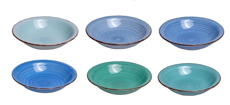 Cookinglife Tiefe Teller / Pastateller Delice Blau ø 21 cm - 6 Stück