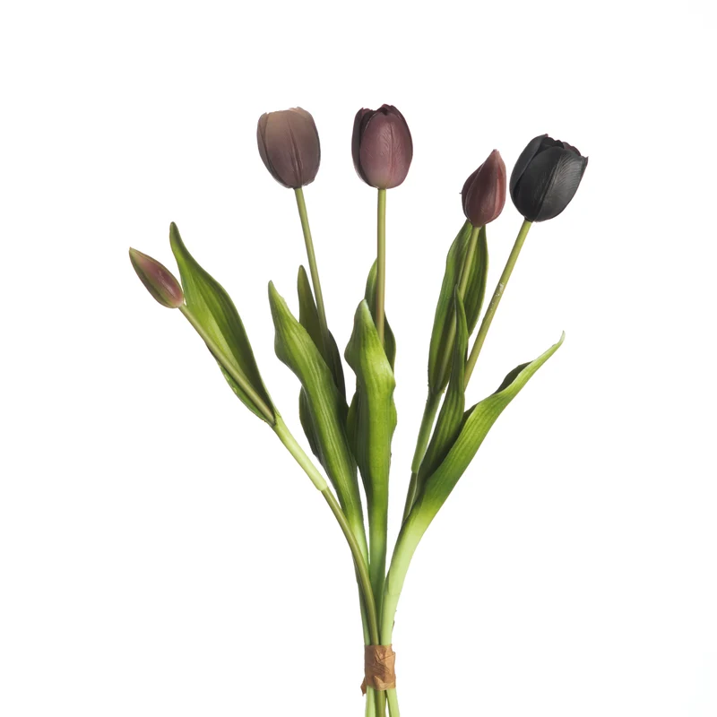 Real Touch Tulpenbund x5 L40cm Mix Mauve