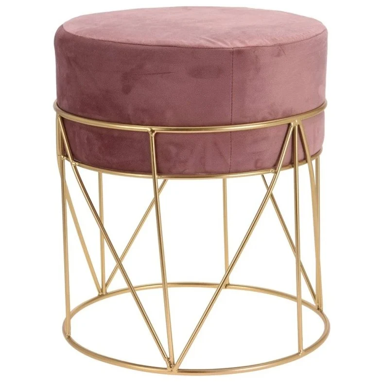 HOCKER SAMT 35X38CM ROSA