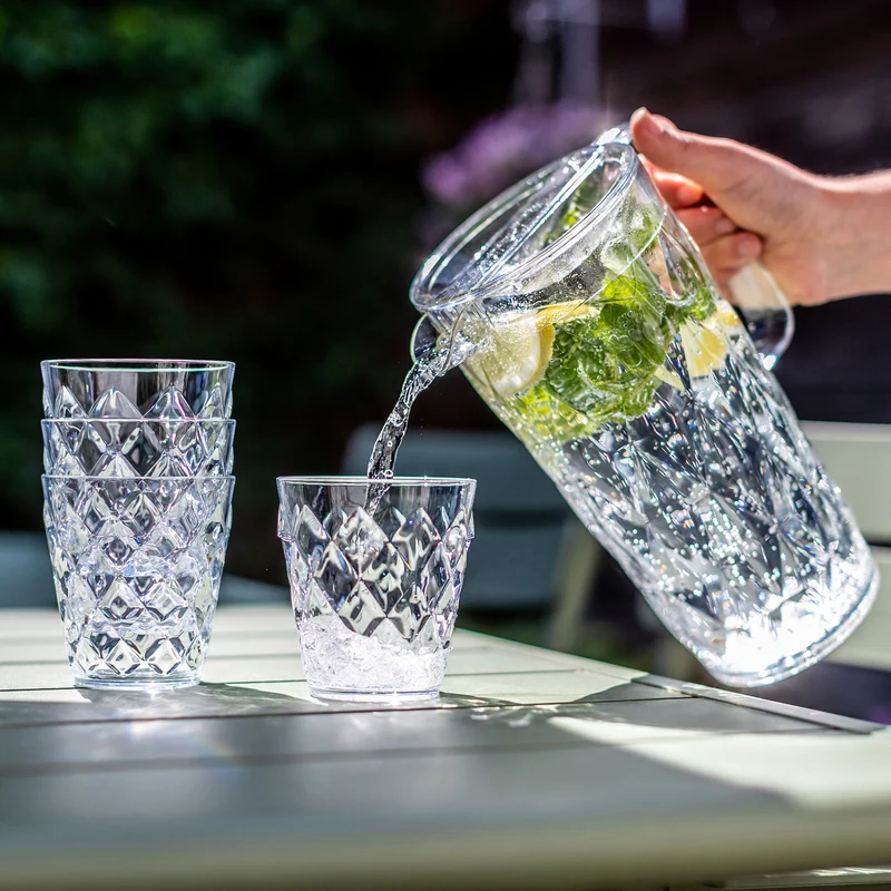 Kanne mit 4 Bechern CRYSTAL