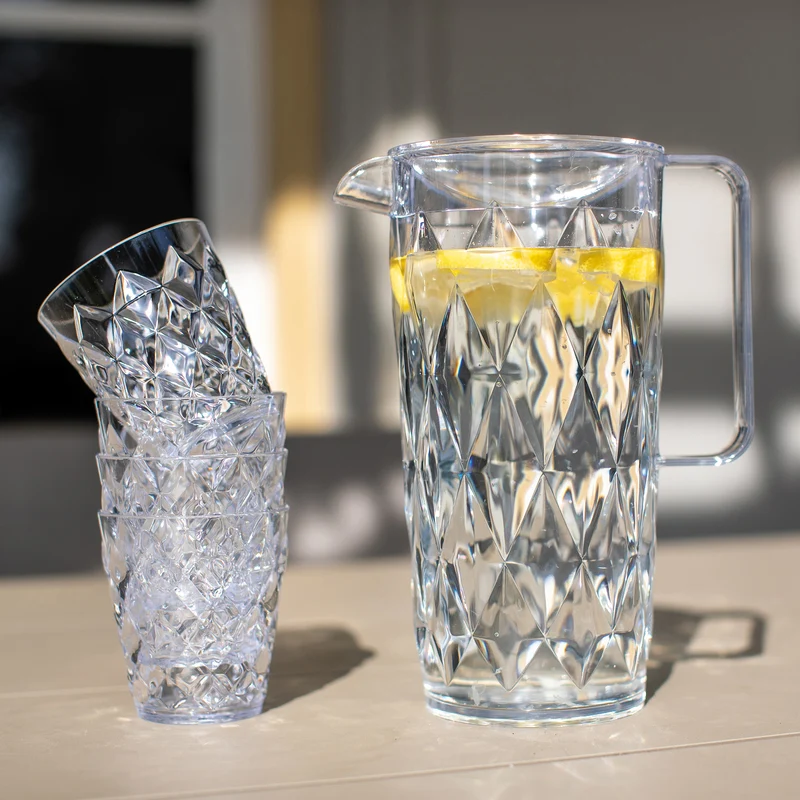 Kanne mit 4 Bechern CRYSTAL