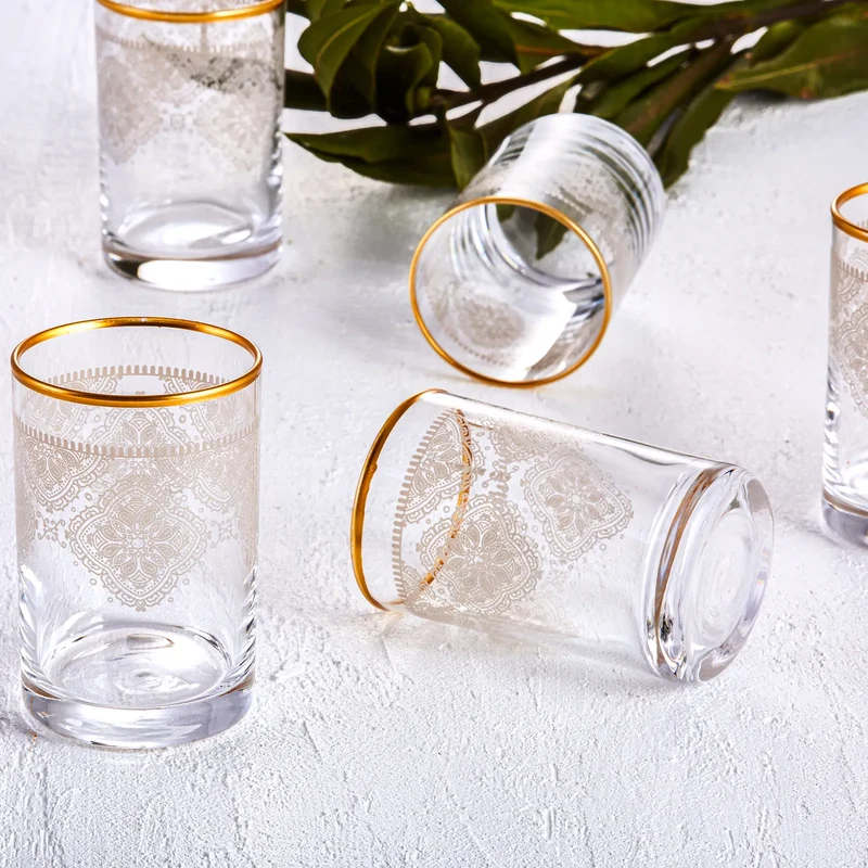 Karaca Mira 6 Glas-Kaffeebecher in Gold