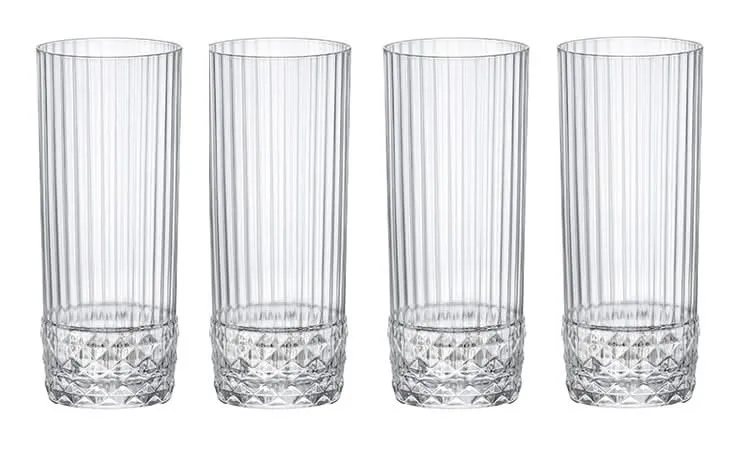 Bormioli Rocco Longdrinkgläser America 20's 400 ml - 4 Stücke