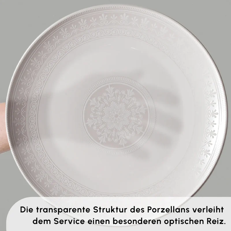 Karaca Forever Bone Arte 53-Teiliges 12-Personen Geschirrset