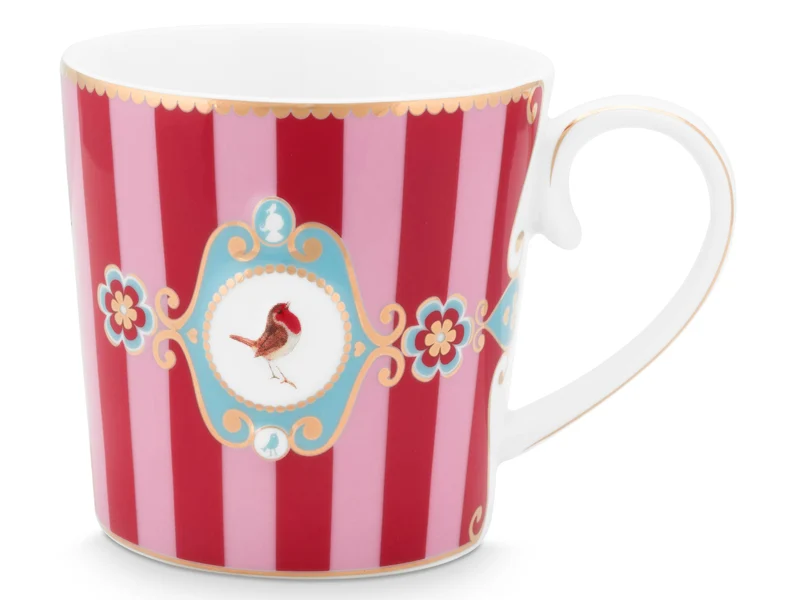 PIP STUDIO Love Birds Medallion Stripes Red-Pink Teeset für eine Person
