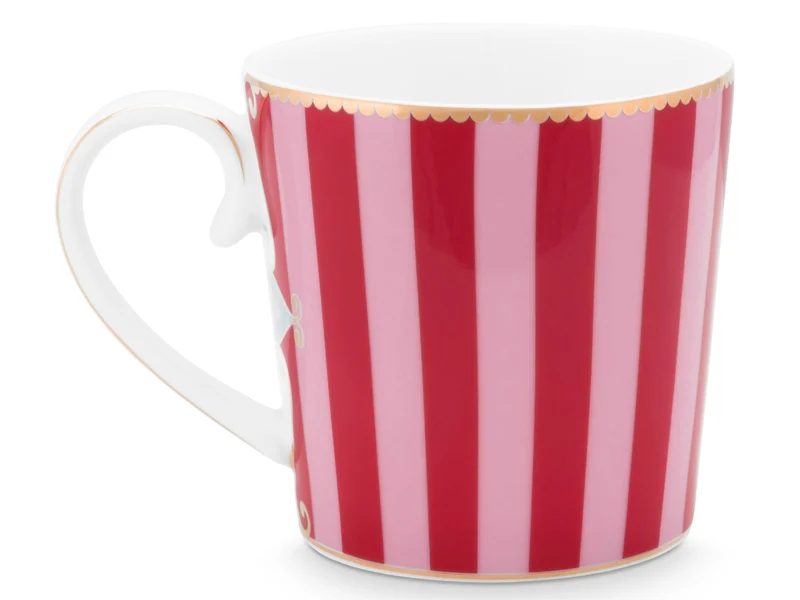 PIP STUDIO Love Birds Medallion Stripes Red-Pink Teeset für eine Person