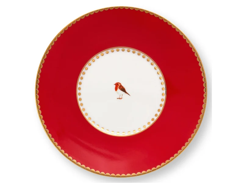 PIP STUDIO Love Birds Stripes Red-Pink Espressotasse mit Untertasse 0,125l Set2
