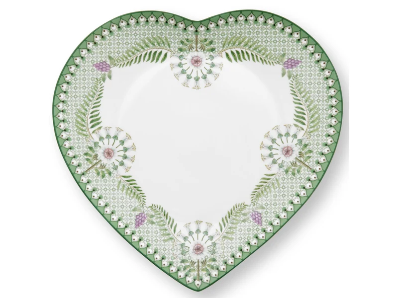 PIP STUDIO Lily&Lotus Light Green Herzformteller 21,5cm Set2