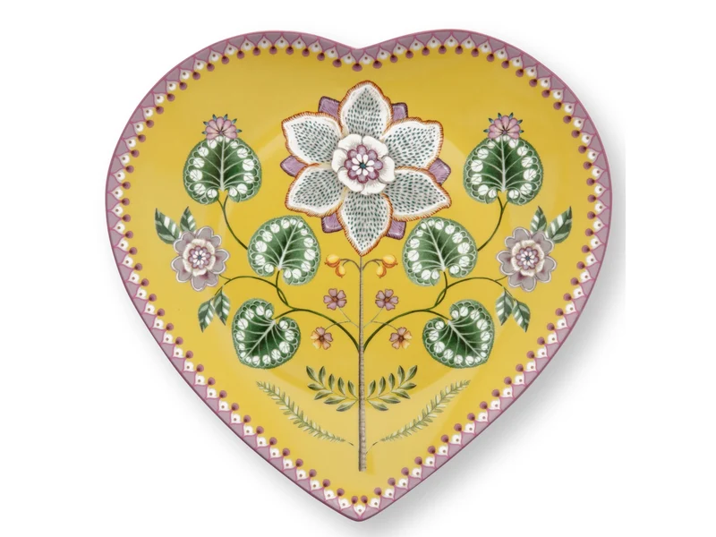 PIP STUDIO Lily&Lotus Yellow Herzformteller 21,5cm Set2