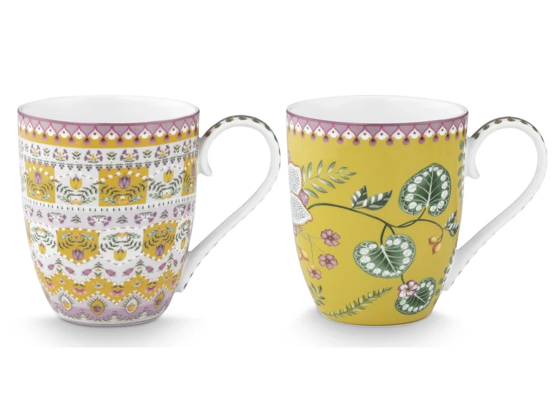 PIP STUDIO Lily&Lotus Yellow Henkelbecher XL 0,45l Set2