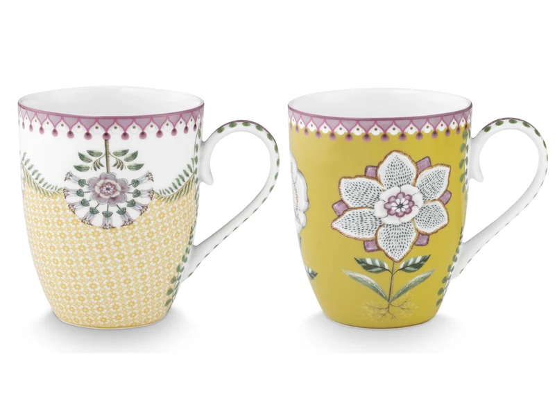 PIP STUDIO Lily&Lotus Yellow Henkelbecher Large 0,365l Set2