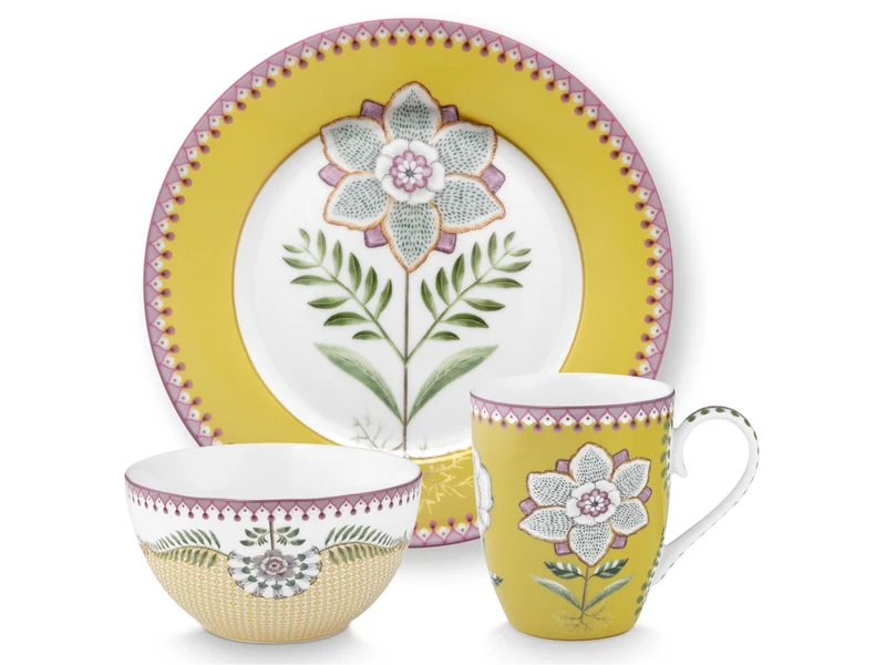 PIP STUDIO Lily&Lotus Yellow Frühstücksset Set3