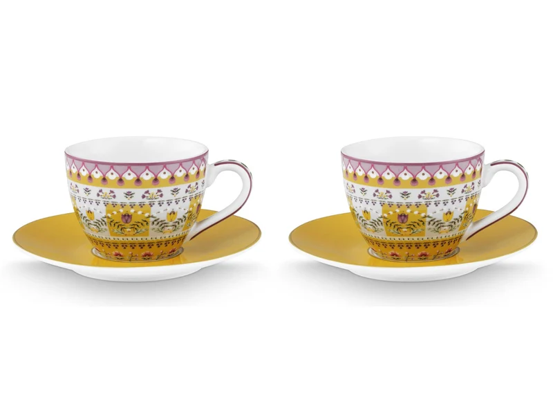 PIP STUDIO Lily&Lotus Yellow Espressotasse mit Untertasse 0,12l Set2
