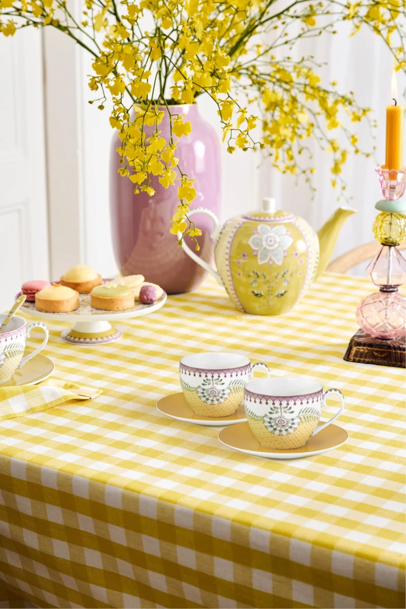 PIP STUDIO Lily&Lotus Yellow Tasse mit Untertasse 0,3l Set2