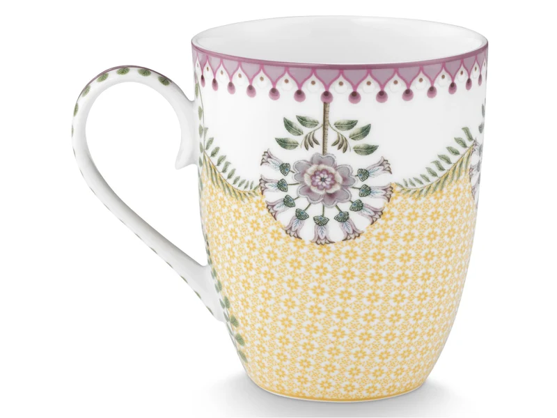 PIP STUDIO Lily&Lotus Tiles Yellow Large Henkelbecher 0,365l