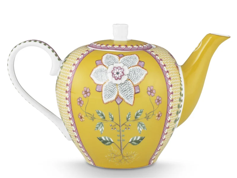PIP STUDIO Lily&Lotus Tiles Yellow Large Teekanne 1,6l