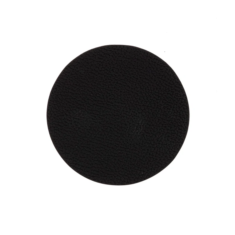 Cookinglife Untersetzer - Veganes Leder - Schwarz / Cognac - doppelseitig - ø 10 cm - 6 Stück