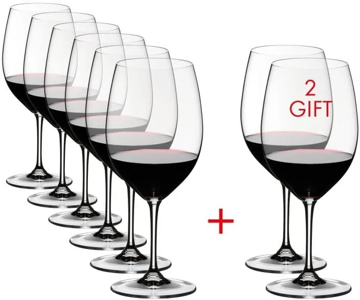 Riedel Rotweingläser Vinum - Cabernet / Merlot - 650 ml - Zahle 6, bekomme 8