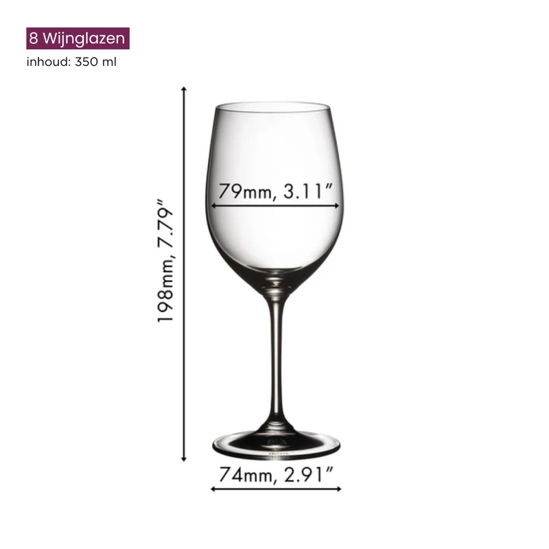 Riedel Weißweingläser Vinum - Viognier / Chardonnay - 350 ml - Zahle 6 und bekomme 8