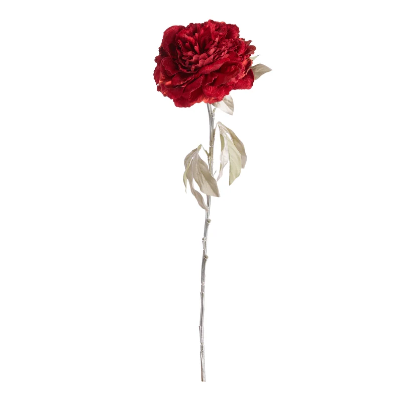 Pfingstrosenzweig rot/gold 65cm