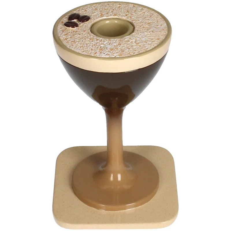 Espresso Martini Kerzenständer Polystone Braun 10x10x15cm