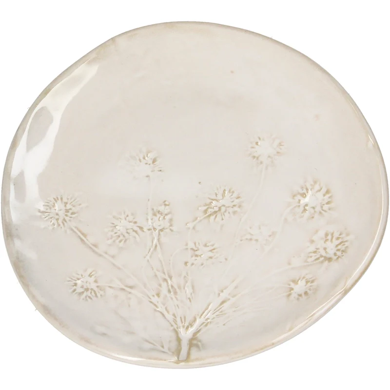 Teller Feldblume Steingut Weiß 14x13,5x1,5cm