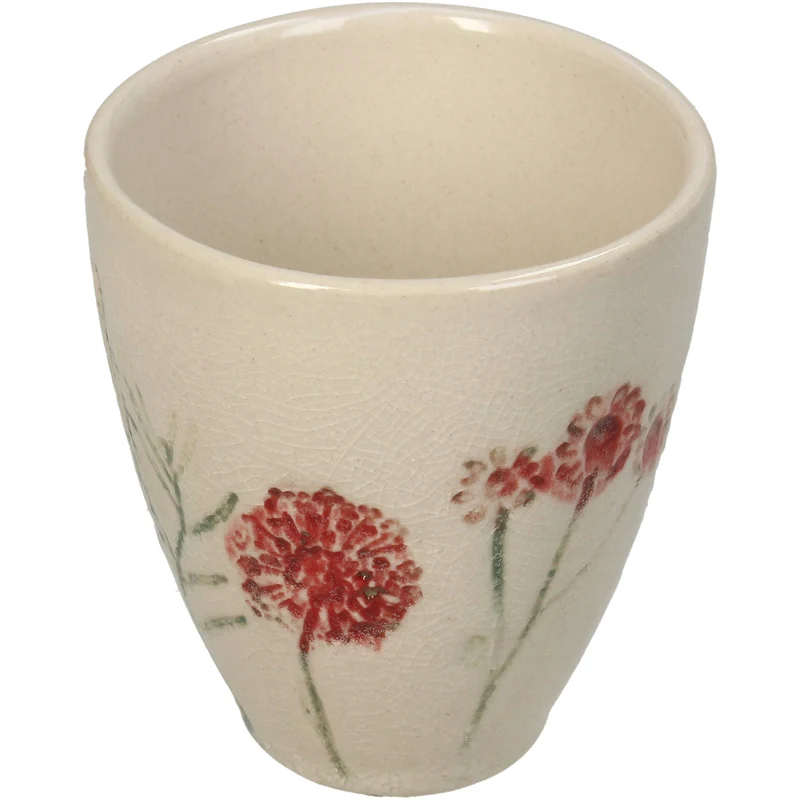 Tasse Field Flower Steingut Rot 7x7x8cm