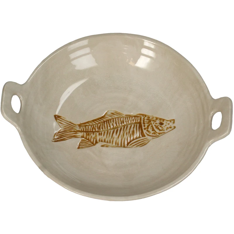 Schale Fisch Steingut Braun 22,5x19,5x5cm