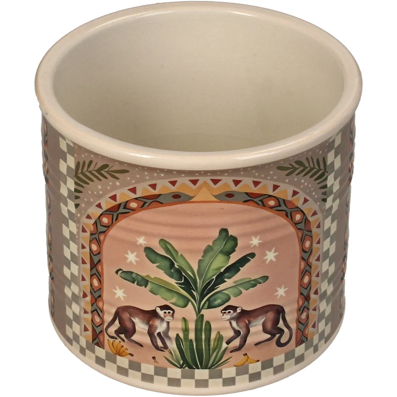 Pflanzer Affe Dolomit Pfirsich 9,8x9,8x9cm