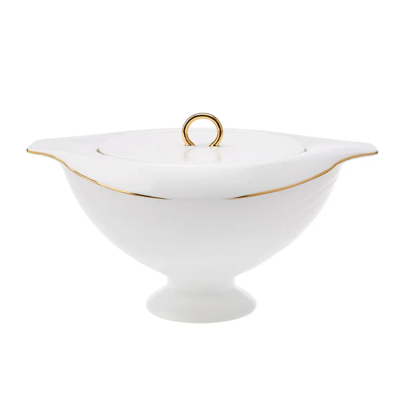 Karaca Fine Pearl Extra Wilderness 62-Teiliges 12-Personen Geschirrset Gold