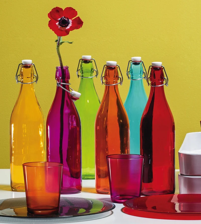 Bormioli Rocco Bügelflasche Giara - Rot - 1 Liter