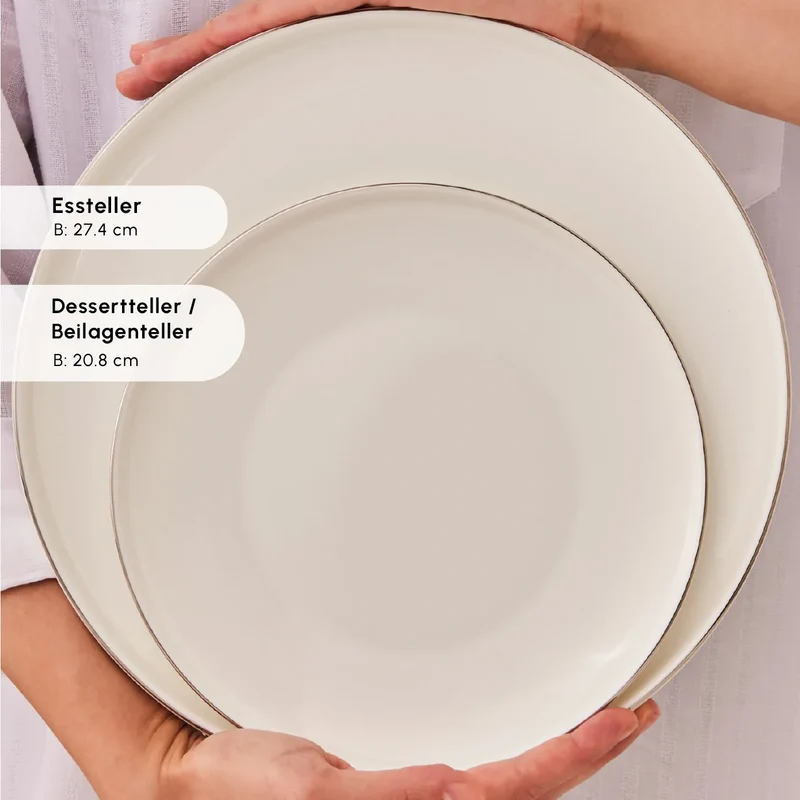 Karaca Stream Bone New Meridian 59-Teiliges 12-Personen Geschirrset Platin