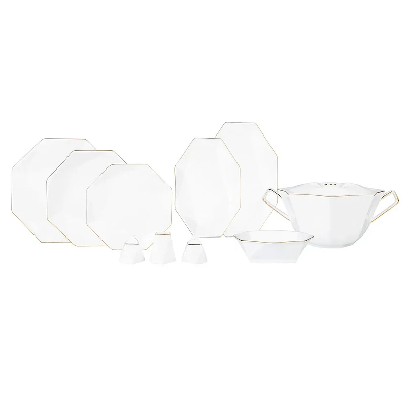 Karaca Fine Pearl Quarz Gold Tafelservice-Set -62- teilig für 12 Personen