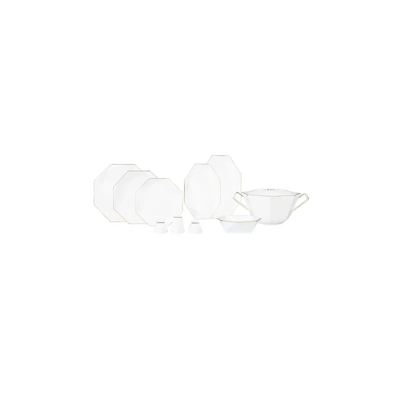 Karaca Fine Pearl Quarz Gold Tafelservice-Set -62- teilig für 12 Personen