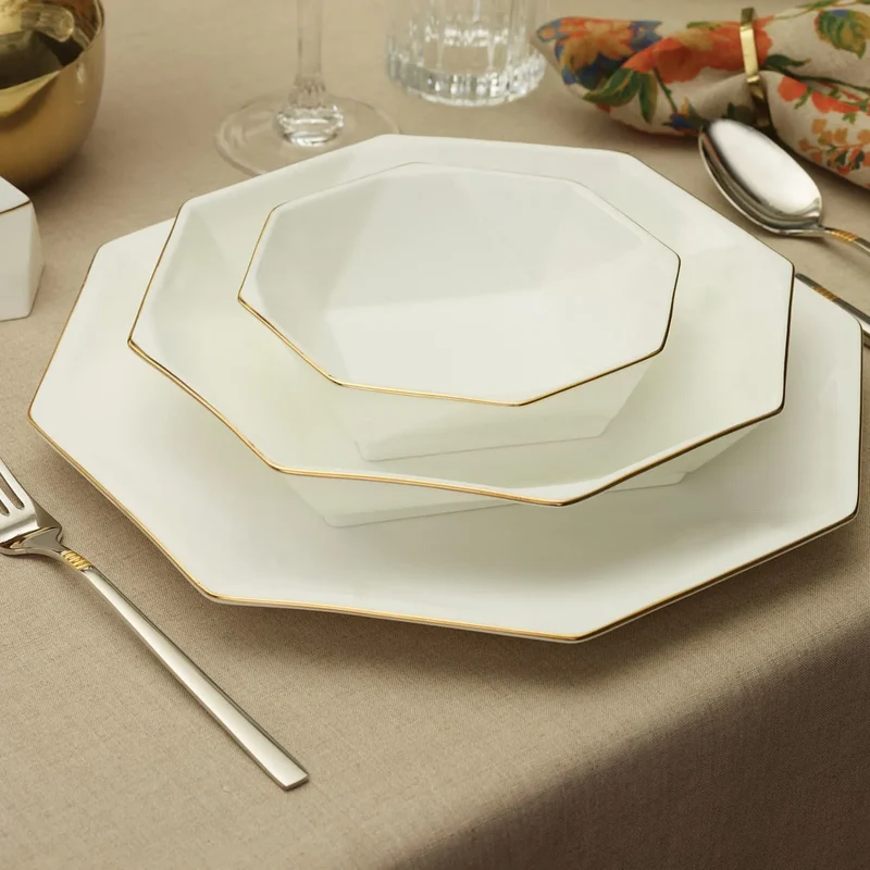 Karaca Fine Pearl Quarz Gold Tafelservice-Set -62- teilig für 12 Personen