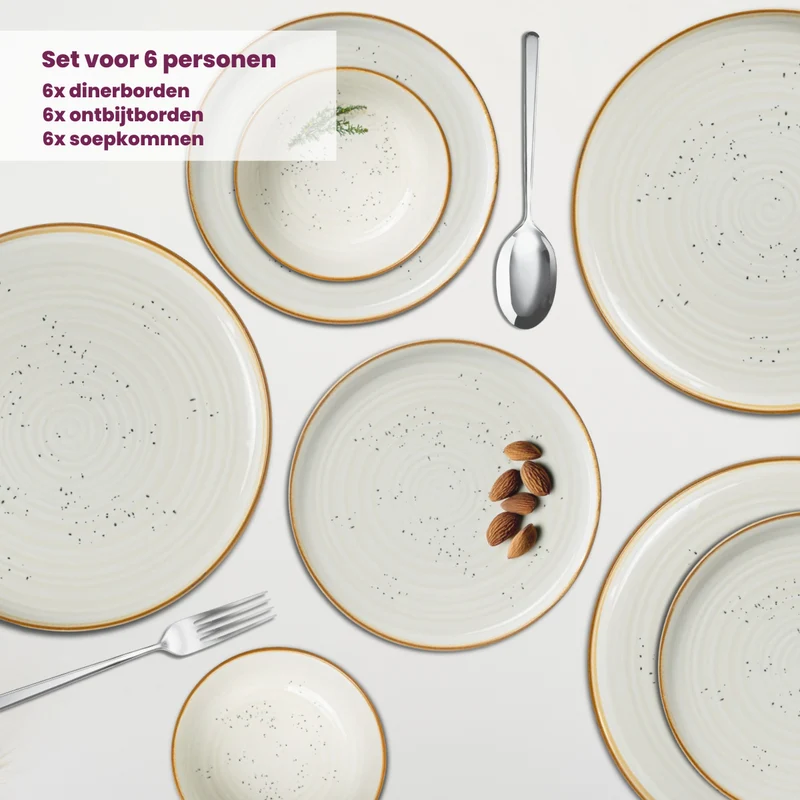 Cosy & Trendy Geschirrset Baltic Vanilla - 18-teilig / 6 Personen