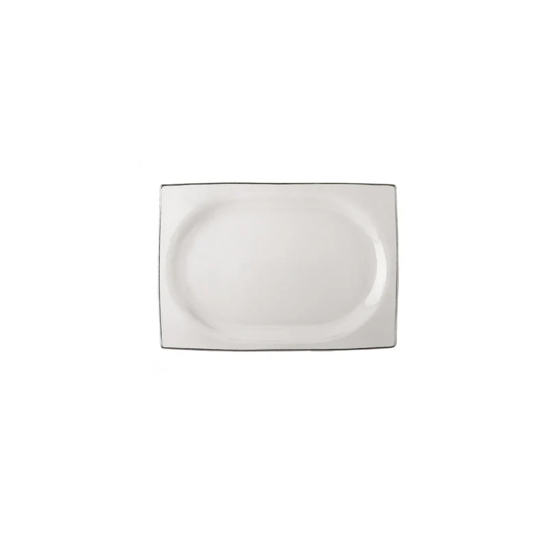 Karaca Talia Cream 60-teiliges Tafelservice für 12 Personen Platin Eckig
