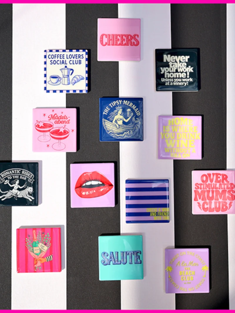 Giftcompany Love Tiles Untersetzer Cheers rosa 11x11cm