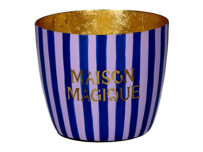 Giftcompany Madras Windlicht M Maison Magique blau/gold 8,5cm