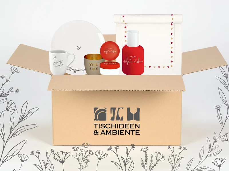 Geschenkbox rot 6tlg - Lieblingsmensch