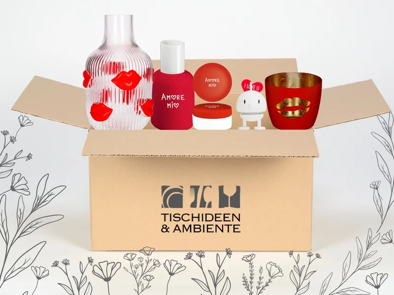 Geschenkbox rot 5tlg - Amore