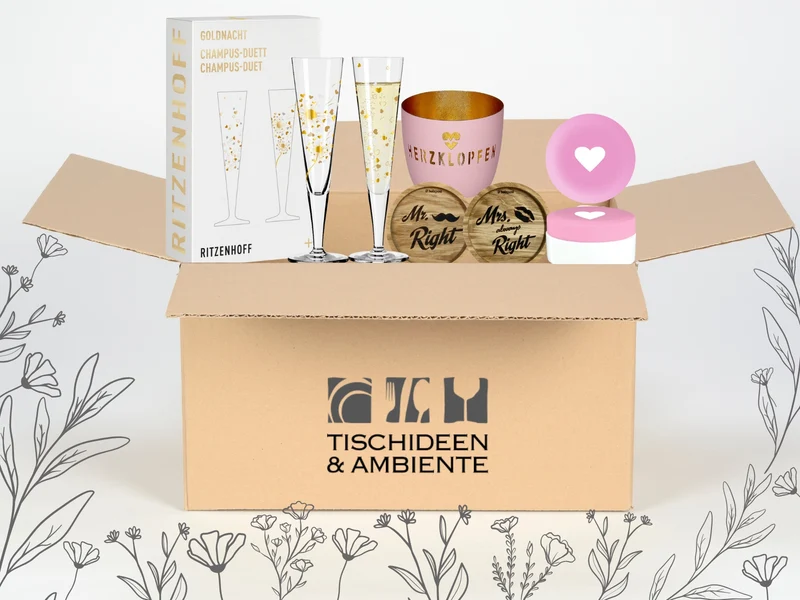 Geschenkbox pink 6tlg - Herzklopfen