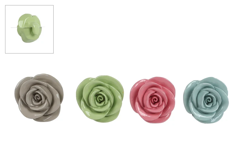 Blumentopf-Hänger "Rose" 4-fach sortiert Polystone 5,5x5,5x2,5cm